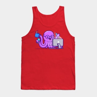 Cute Octopus Multitasking Cartoon Tank Top